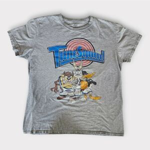 Vintage Space Jam 1990's Tune Squad Looney Toons Oversized Graphic T-Shirt Tee L
